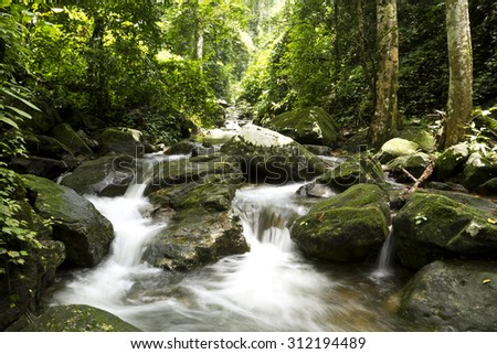 Waterfall in a forest ,Beautiful Waterfalls Krok I Dok, Saraburi, Thailand