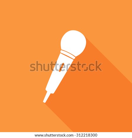 Microphone icons set. Vector Illustration eps10. Flat icon with long shadow. 
