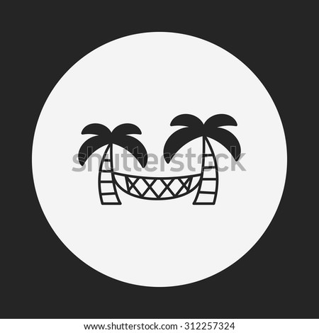 Coconut tree hammock icon