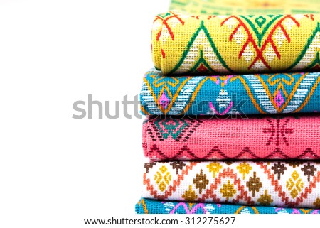 colorful Thai silk textile pattern from Handmade