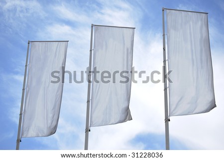 Tree empty vertical banners. Blank space for write at your own