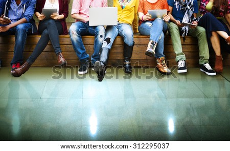 Teenagers Young Team Together Cheerful Concept Royalty-Free Stock Photo #312295037