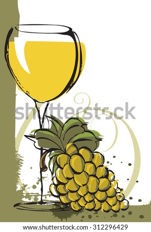 Chardonnay with grapes Royalty-Free Stock Photo #312296429