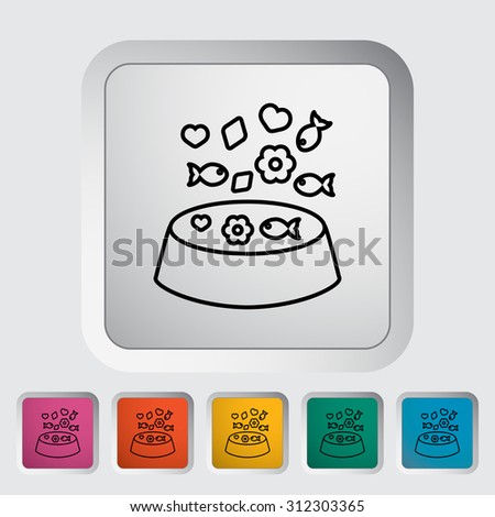 Animal bowl icon. Line flat  related icon for web and mobile applications. It can be used as - logo, pictogram, icon, infographic element.  Illustration. 