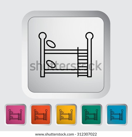 Bunk bed thin line flat  related icon set for web and mobile applications. It can be used as - logo, pictogram, icon, infographic element.  Illustration. 