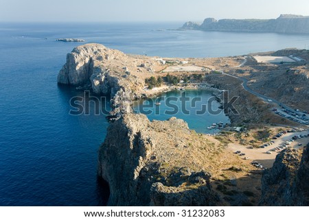 Photo of  bay, island Rhodes, Greece, Lindos