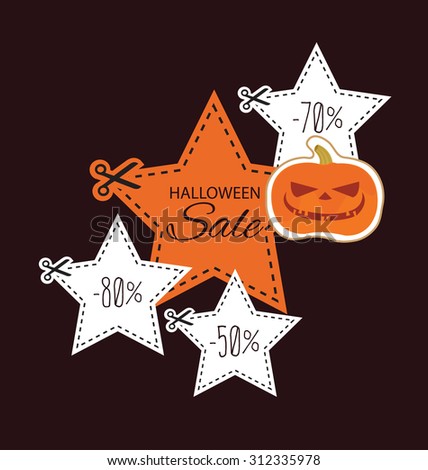 Halloween sale offer design template. vector illustration.
