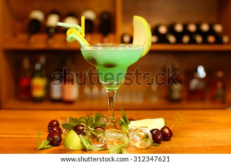 cocktail with mint fruits - Stock Image