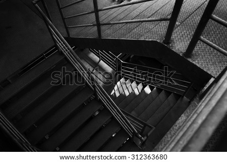 Shadows on Stairs Black & White