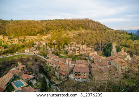 rupit i pruit is a little town in barcelona catalonia spain Royalty-Free Stock Photo #312376205