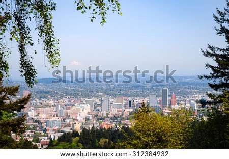 Portland Skyline and Mount Hood