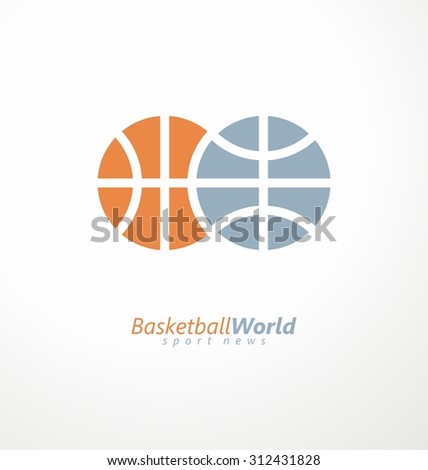 Basketball ball and globe combined from identical shapes. Creative logo design concept. 