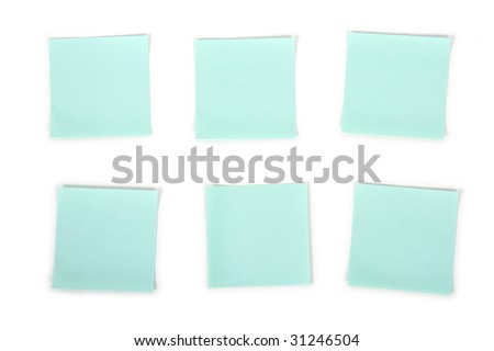 set of cyan sticky notes