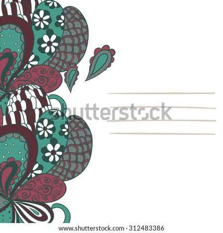 Card or invitation with cute color floral pattern.