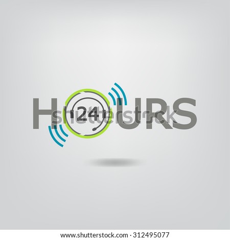 Service Call center for customers available online around the clock or 24 hours a day and 7 days a week icon