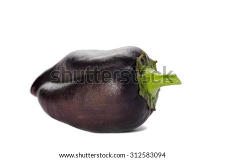 Sweet peppers, purple, isolated on a white background