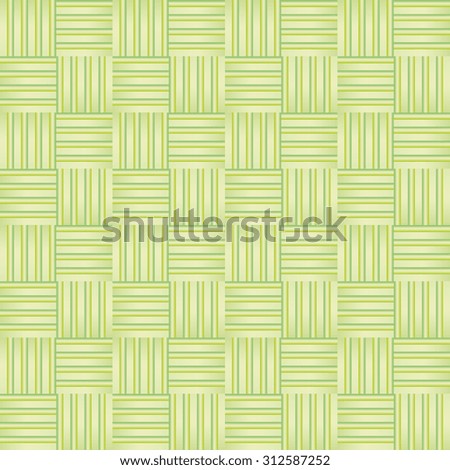Pattern with green squares and decorations interlocking relief effect