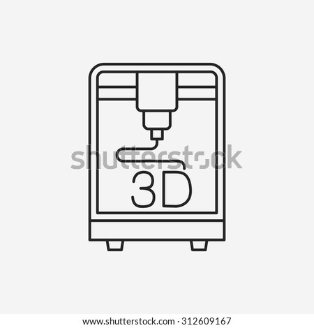 3D printing line icon Royalty-Free Stock Photo #312609167