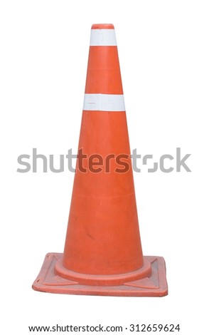 isolated old and dirty traffic cone