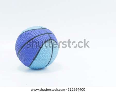 Blue and purple ball isolated with right copy space