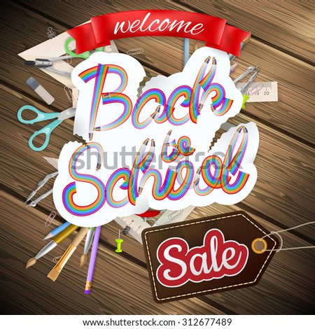 Back to school Sale Label card. EPS 10 vector file included