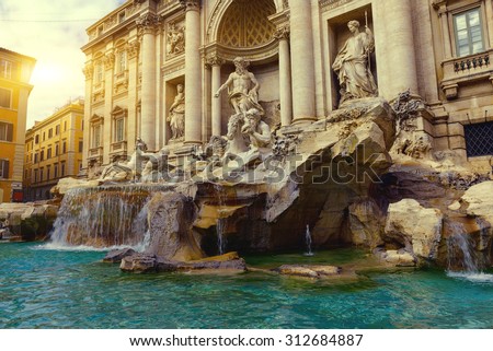 Trevi Fountain (Fontana di Trevi) in Rome. Italy Royalty-Free Stock Photo #312684887
