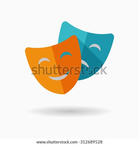 Mask icon, vector illustration. Flat design style with long shadow,eps10 Royalty-Free Stock Photo #312689528