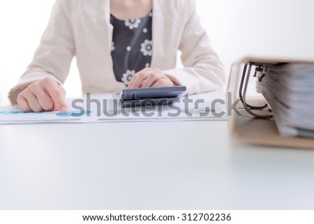 business woman working at office