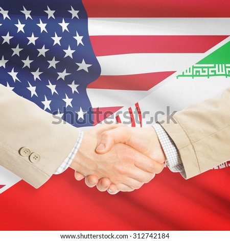 Businessmen shaking hands - United States and Iran