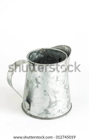 Metal zinc bucket White paper Background