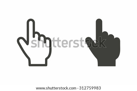 Hand   icon  on white background. Vector illustration.