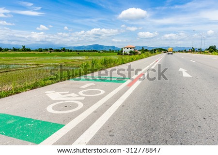 Bicycle road Traffic Sign with blue sky