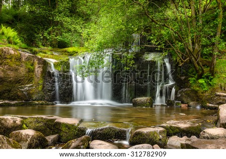 Waterfall in Brecon Beacons National Park, Wales, UK Royalty-Free Stock Photo #312782909