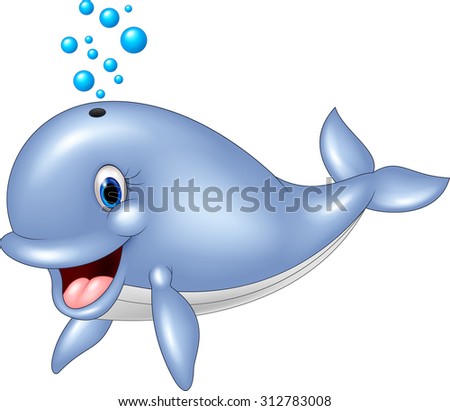 Blue whale isolated on white background
