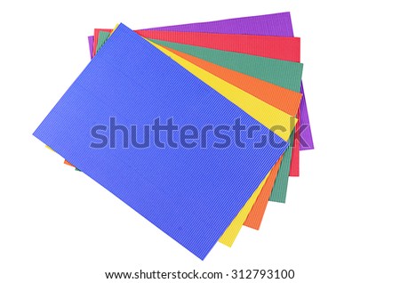 Set color crepe paper isolated on white 