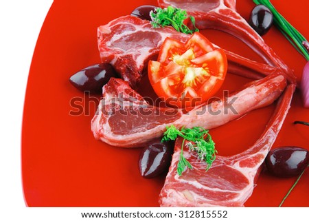image of uncooked fresh ribs on plate