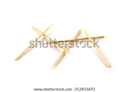 Bamboo Toothpick isolated on white background