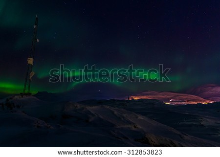 Northern lights over Greenland