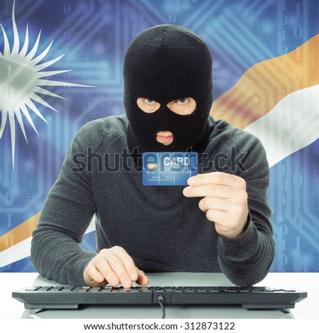 Cybercrime concept with flag on background - Marshall Islands