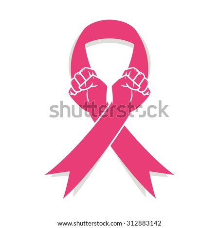 Fight against cancer, pink ribbon, breast cancer awareness symbol