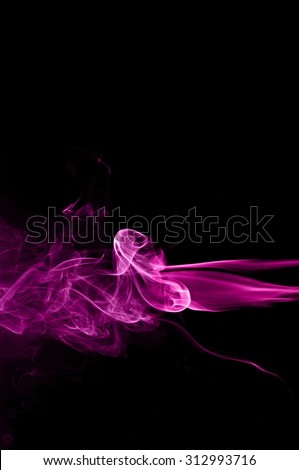   Abstract color smoke on black background, purple  