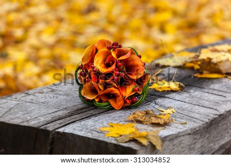 autumn, bridal bouquet, autumn bouquet, wedding, composition, flowers and berries, design,gold autumn.