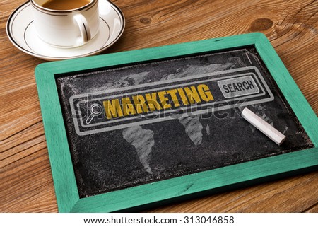 search for marketing concept on chalkboard