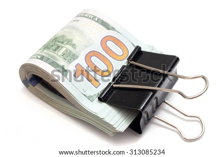 US dollars on a white background