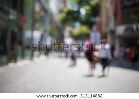 Blurred image for background - Shopping in Seoul street 