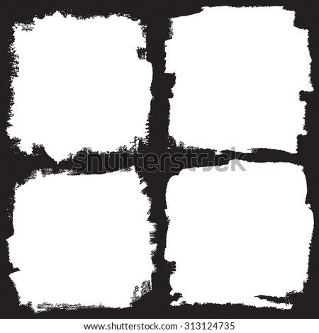 Set of Black ink vector stains