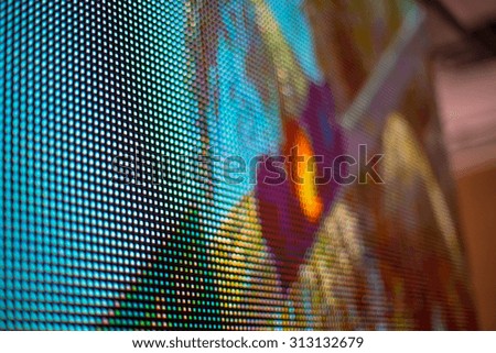 Bright vibrant colored smd LED screen close up background