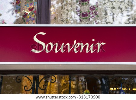 A sign for a Souvenir Shop.