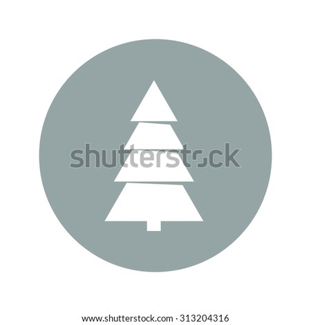 Christmas tree. Single flat icon on the circle. Vector illustration.