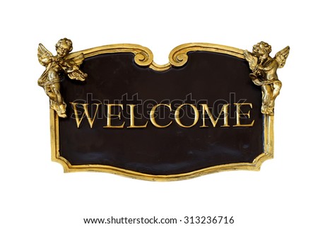 welcome sign isolated on white background